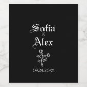 Gotische Aquarellfarben-Rose Weinetikett (Einzelnes Label)