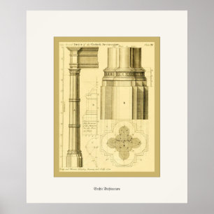 Gotische Architektur ~ Vintage Kunstdrucke Poster