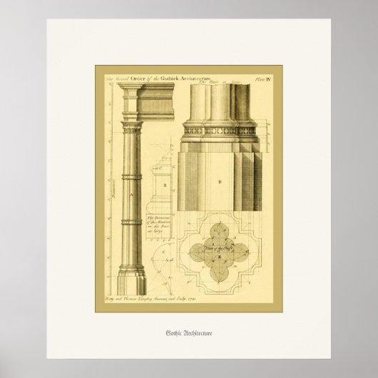 Gotische Architektur ~ Vintage Kunstdrucke Poster (Vorne)