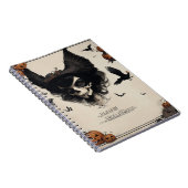 Gotische Ästhetik für Halloween Crow and Skull Notizblock (Rechte Seite)