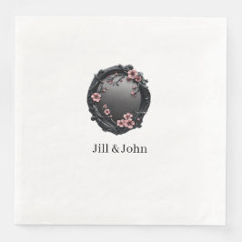 Gotische aufwendige rosa florale Hochzeitspapier S Serviette