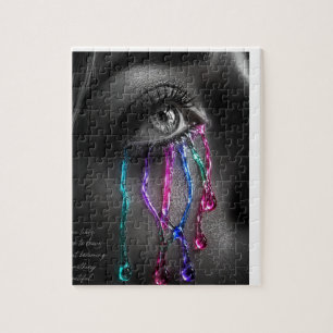 Götische Augen-Kunstpuzzle mit Juwelen-Tränen Puzzle