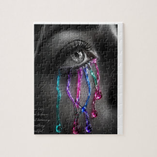 Götische Augen-Kunstpuzzle mit Juwelen-Tränen Puzzle