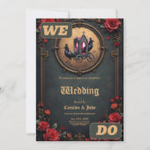 Gotische Beförderung mit Rädern und Rose. Einladung (Vorderseite)