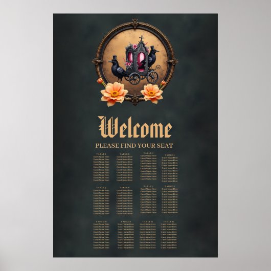 Gotische Beförderung mit Rädern und Rose. Poster (Vorne)