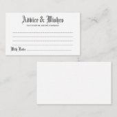 Gotische Beratung und Hochzeitskarte Hinweiskarte (Vorne/Hinten)