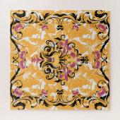 Gotische Blume, farbenfrohe Blumenkunst Puzzle (Horizontal)