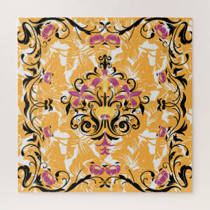 Gotische Blume, farbenfrohe Blumenkunst Puzzle