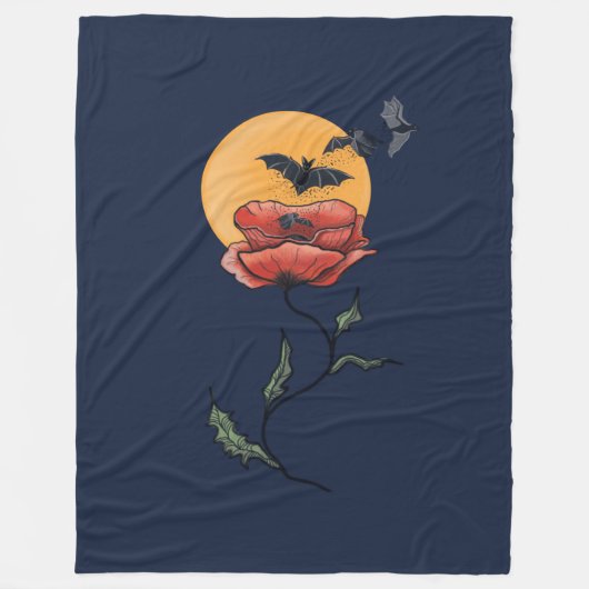 Gotische Blume Fleecedecke (Vorderseite)