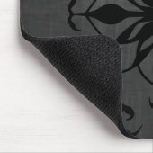 Gotische Blume in Schwarz und Grau Mousepad (Ecke)