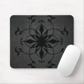 Gotische Blume in Schwarz und Grau Mousepad (Mit Mouse)