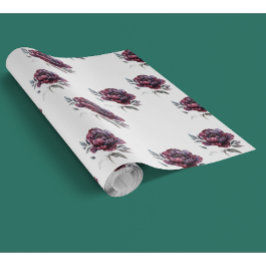 Gotische Blume in Weiß und Rosa Tapete