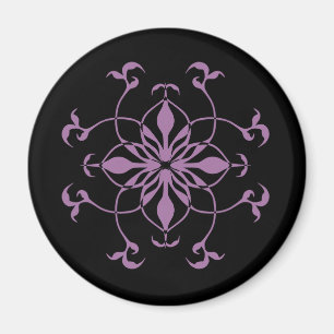 Gotische Blume lila und schwarz Magnet