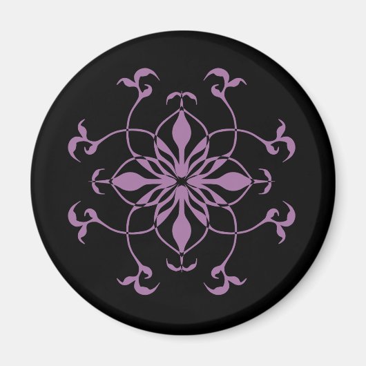 Gotische Blume lila und schwarz Magnet (Vorne)