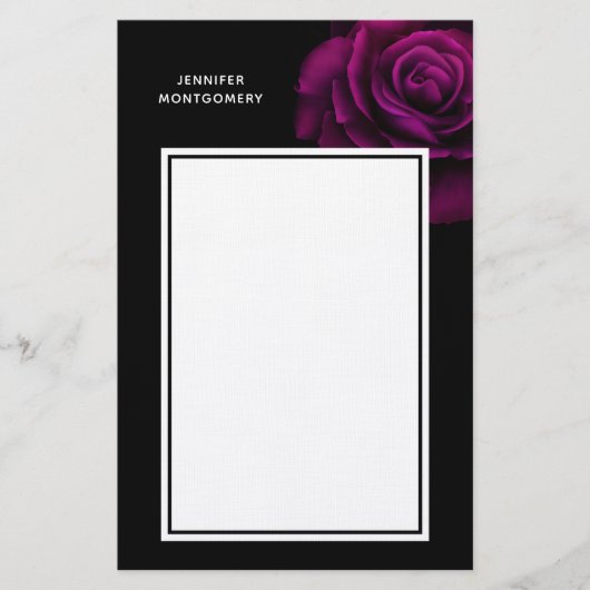 Gotische Blume mit Lila Rote Rose Briefpapier (Vorderseite)