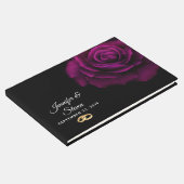 Gotische Blume mit Lila Rote Rose Gästebuch (Ecke)