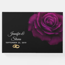 Gotische Blume mit Lila Rote Rose Gästebuch