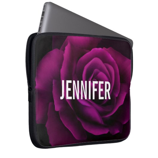 Gotische Blume mit Lila Rote Rose Laptopschutzhülle (Vorne Rechts)