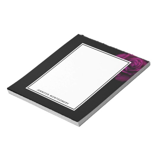 Gotische Blume mit Lila Rote Rose Notizblock (Rotiert)