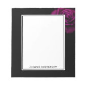 Gotische Blume mit Lila Rote Rose Notizblock (Vorderseite)