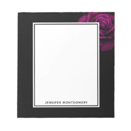 Gotische Blume mit Lila Rote Rose Notizblock