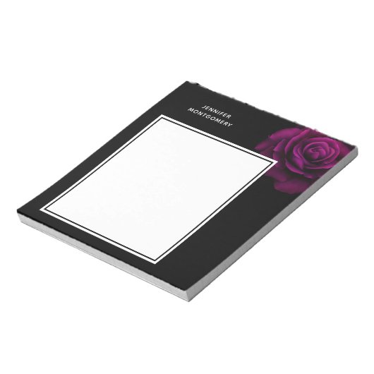 Gotische Blume mit Lila Rote Rose Notizblock (Rotiert)