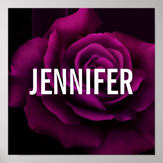 Gotische Blume mit Lila Rote Rose Poster (Vorne)