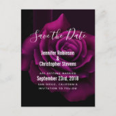 Gotische Blume mit Lila Rote Rose Save the Date Postkarte (Vorderseite)