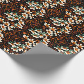 Gotische Blume Muster Transparente ästhetische Blu Geschenkpapier (Ecke)