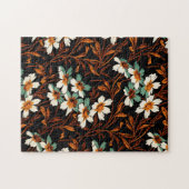 Gotische Blume Muster Transparente ästhetische Blu Puzzle (Horizontal)