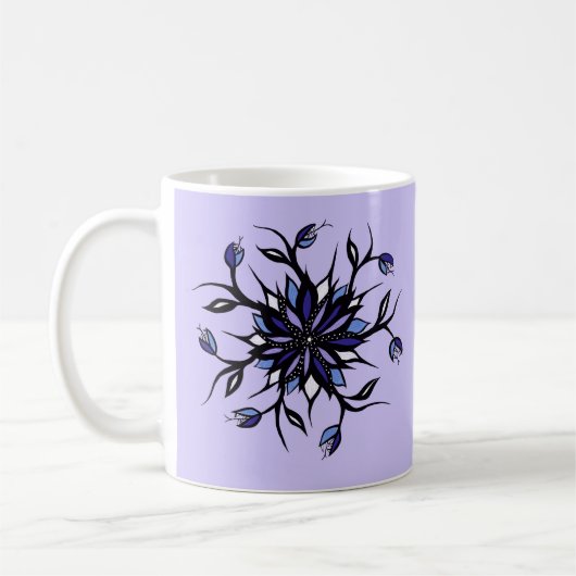 Gotische BlumenMandala-Monster und Zähne Kaffeetasse (Links)