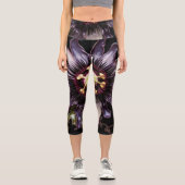Gotische Blütenbeine Capri Leggings (Vorderseite)