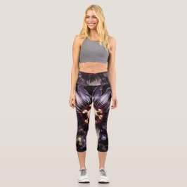 Gotische Blütenbeine Capri Leggings