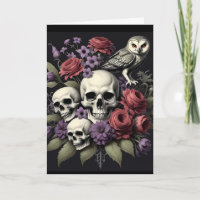 Gotische Bouquet mit drei Skullen und einem Schüss