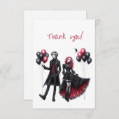 gotische Braut und Bräuche Dankeskarte (Vorne/Hinten)