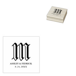 Gotische Braut- und Groom-Monogramm-Hochzeit Gummistempel