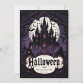 Gotische Burg Halloween-Party Einladung (Vorderseite)