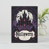 Gotische Burg Halloween-Party Einladung (Stehend Vorderseite)