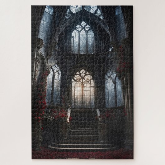 Gotische Burg Treppenaufgang Puzzle (Vertikal)