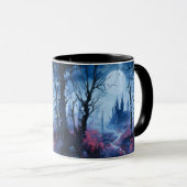 Gotische Burg und Forest Fantasy Halloween Tasse (VorderseiteRechts)