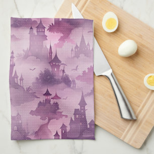 Gotische Burgen in Mist - Spuk Fantasy Halloween Geschirrtuch