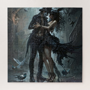 Gotische Couple Embrace in der Straße Puzzle