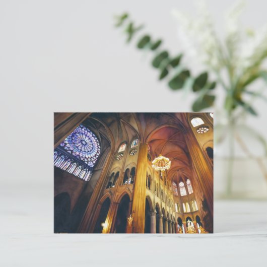"Gotische Drehung" Notre Dame Kathedrale Wasserfar Postkarte (Stehend Vorderseite)