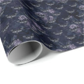 gotische dunkelokkulte Gothmotten und Blume Geschenkpapier (Rolleneckpunkt)