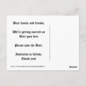 Gotische dunkelrote und schwarze Wirbel Save the D Postkarte (Rückseite)