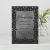 Gotische Elegance Mittelalterliches Schwarzes Spit Einladung (Stehend Vorderseite)