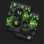 Gotische Elegante Blumengrün Rose Moderne Hochzeit Einladung<br><div class="desc">Erleben Sie ein kühnes und elegantes Party mit unserer Gotischen Eleganten Floral Emerald Green Rose Boho Moderne Hochzeitseinladung. Diese Einladung,  die mit QR-Code vollständig an Ihren individuellen Stil angepasst werden kann,  ist der perfekte Weg,  um eine Aussage zu Ihrem besonderen Tag zu machen.</div>
