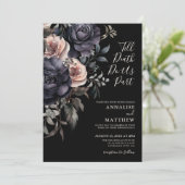 Gotische Elegante Rose Blumenhochzeit Einladung (Stehend Vorderseite)