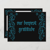 Gotische Elegante Rose Hochzeit Dankeskarte (Vorne/Hinten)