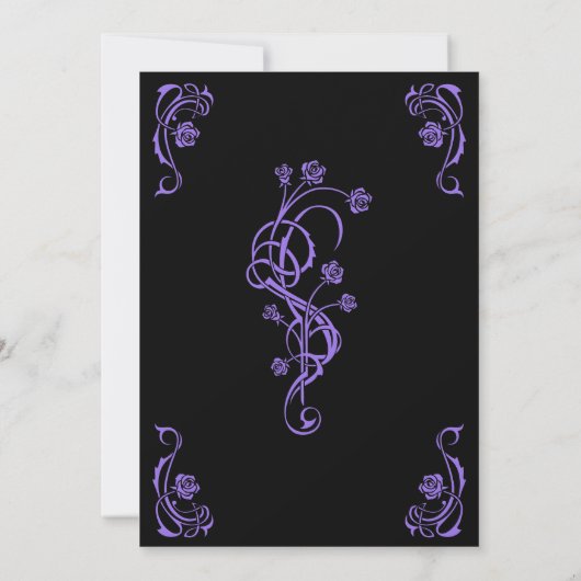 Gotische Elegante Rose Hochzeit Einladung (Rückseite)